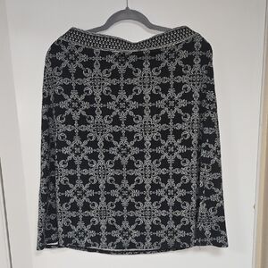 Max Studio Black and White A-Line Skirt